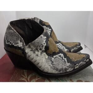 Ariat Women's Jolene Western Size 10 Ankle Boots Black Snake Print *Fits 9.5